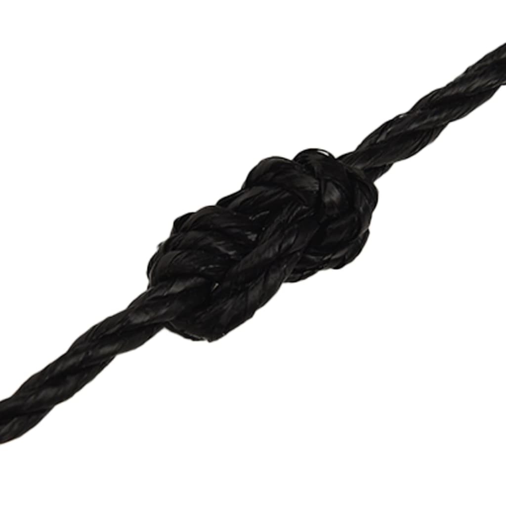 Frânghie de lucru, negru, 8 mm, 25 m, polipropilenă