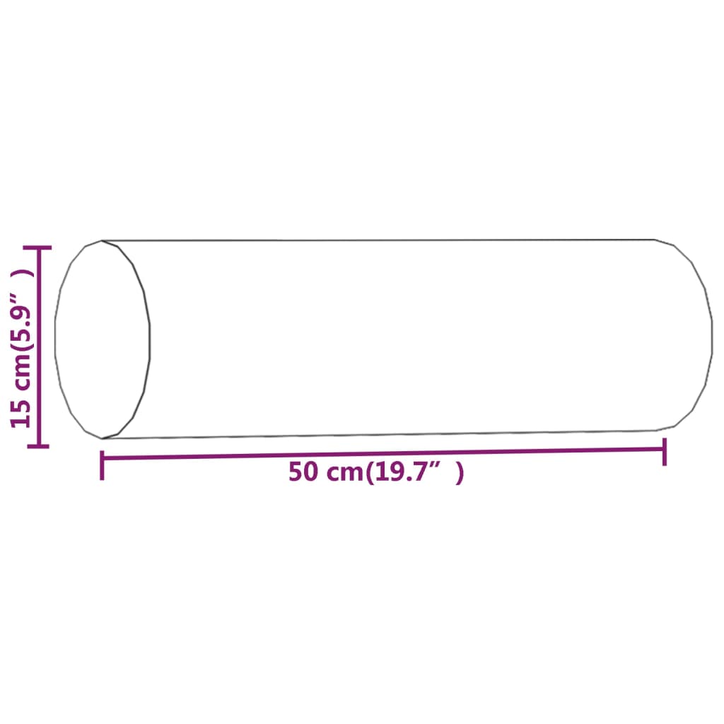 Perne decorative, 2 buc., negru, Ø15x50 cm, catifea