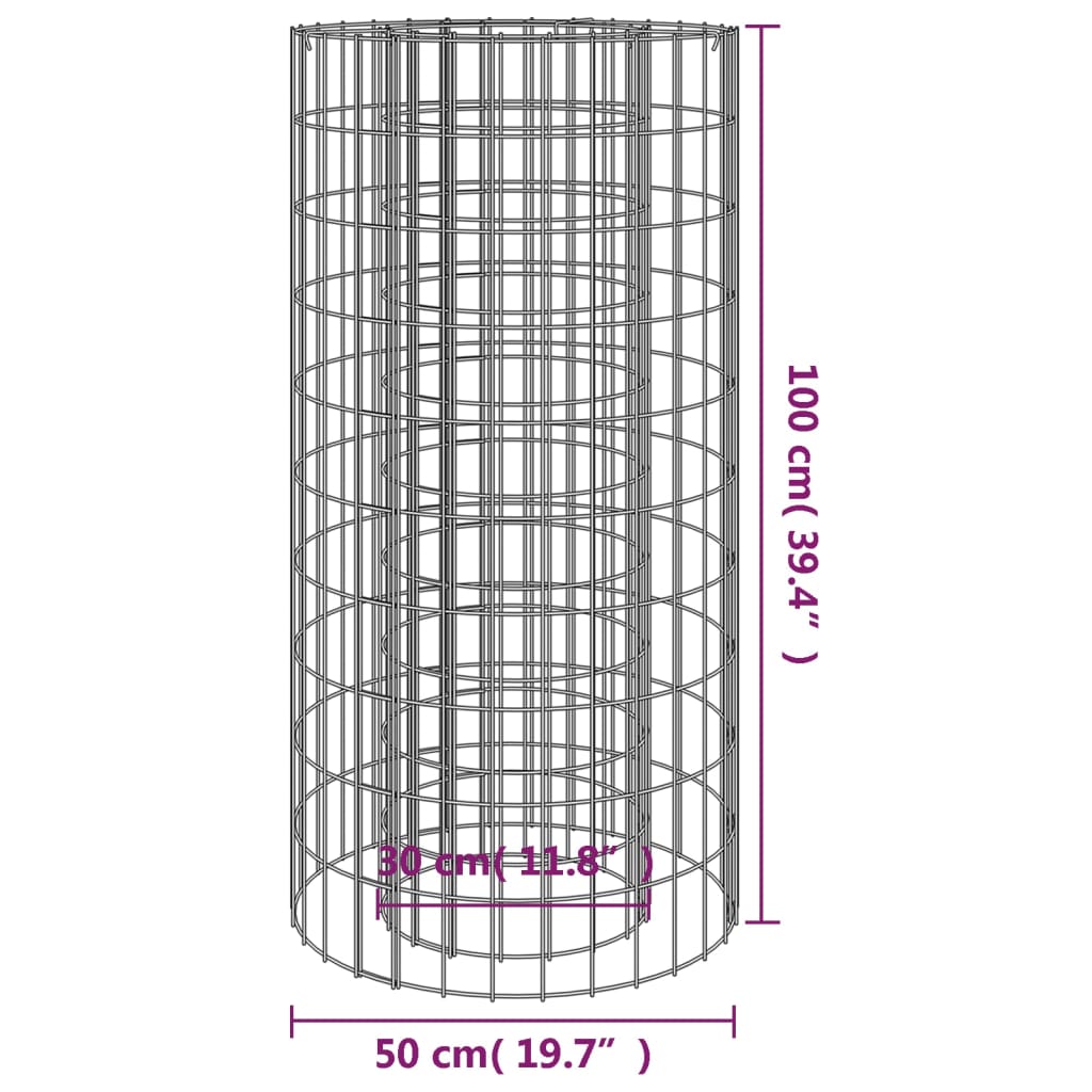 Vatră de foc din gabion Ø 50 cm fier galvanizat