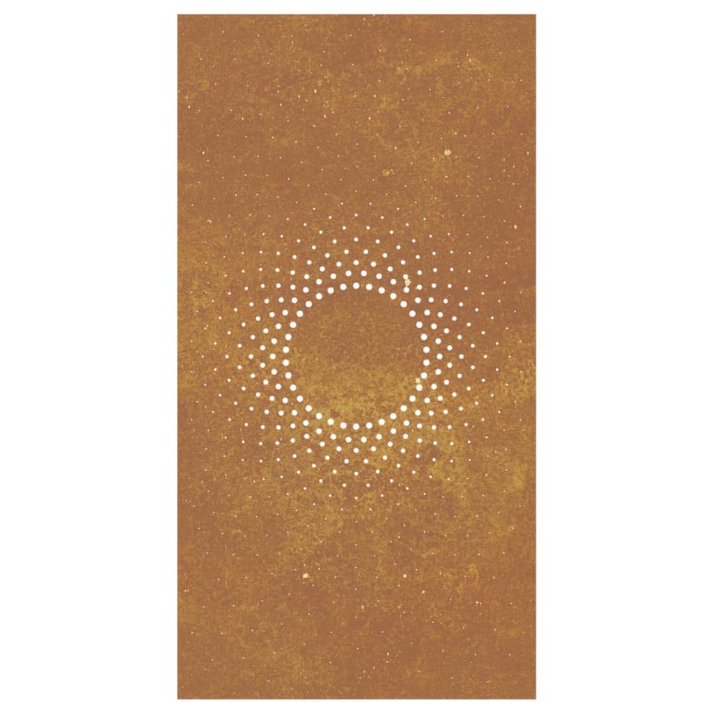 Decor perete de grădină 105x55 cm design soare oțel Corten