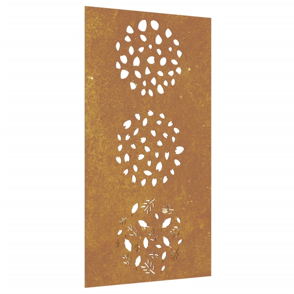 Decorație perete de grădină 105x55 cm design frunze oțel Corten