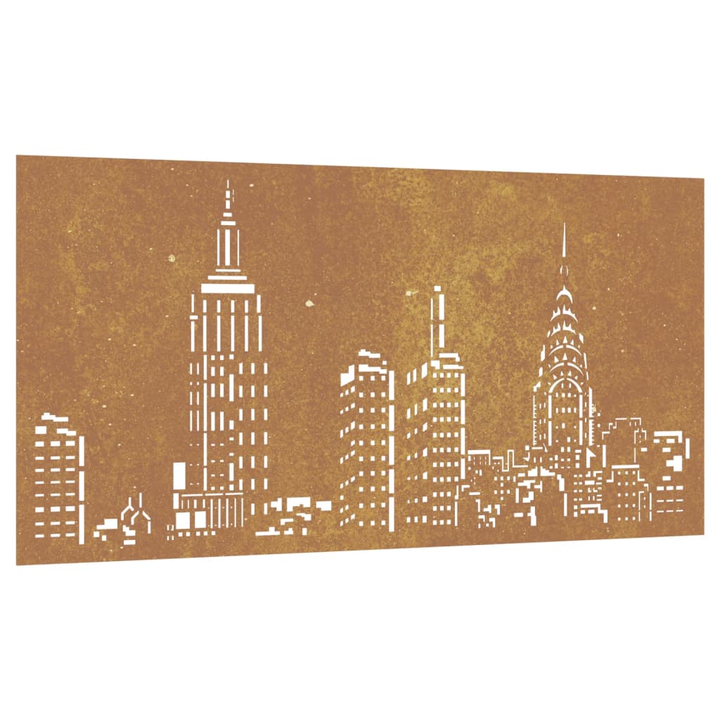 Decor perete de grădină 105x55 cm design orizont oțel Corten