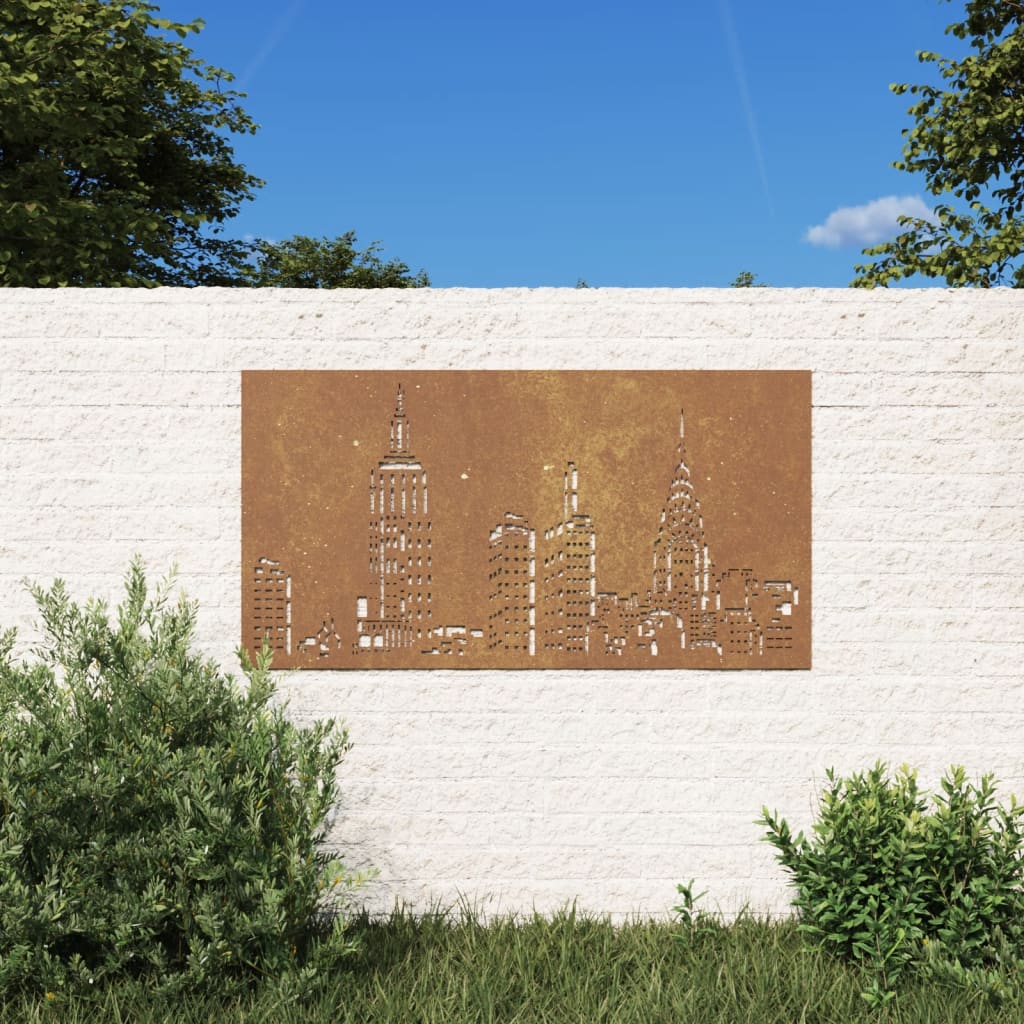 Decor perete de grădină 105x55 cm design orizont oțel Corten