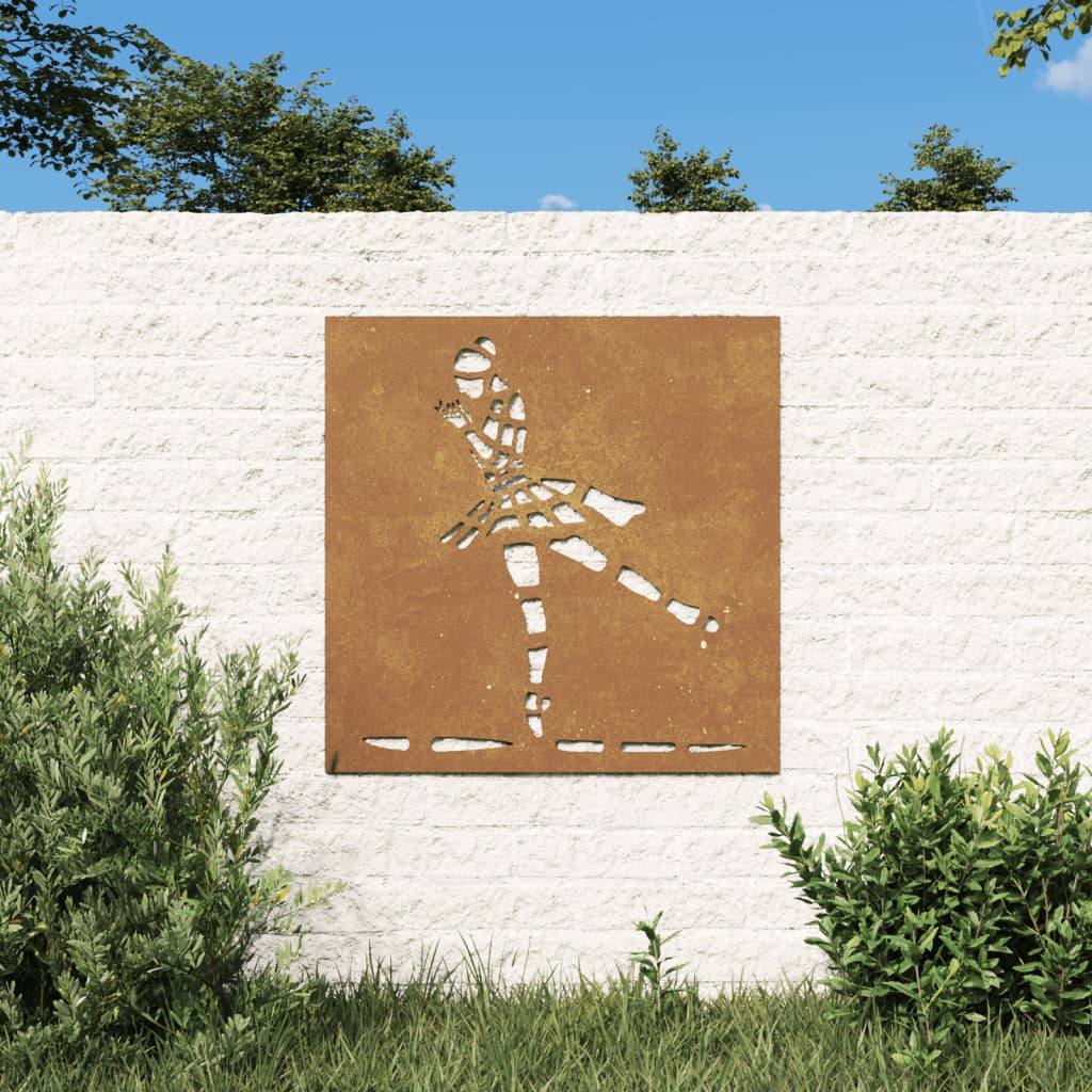 Decor perete de grădină 55x55 cm design balerină oțel Corten