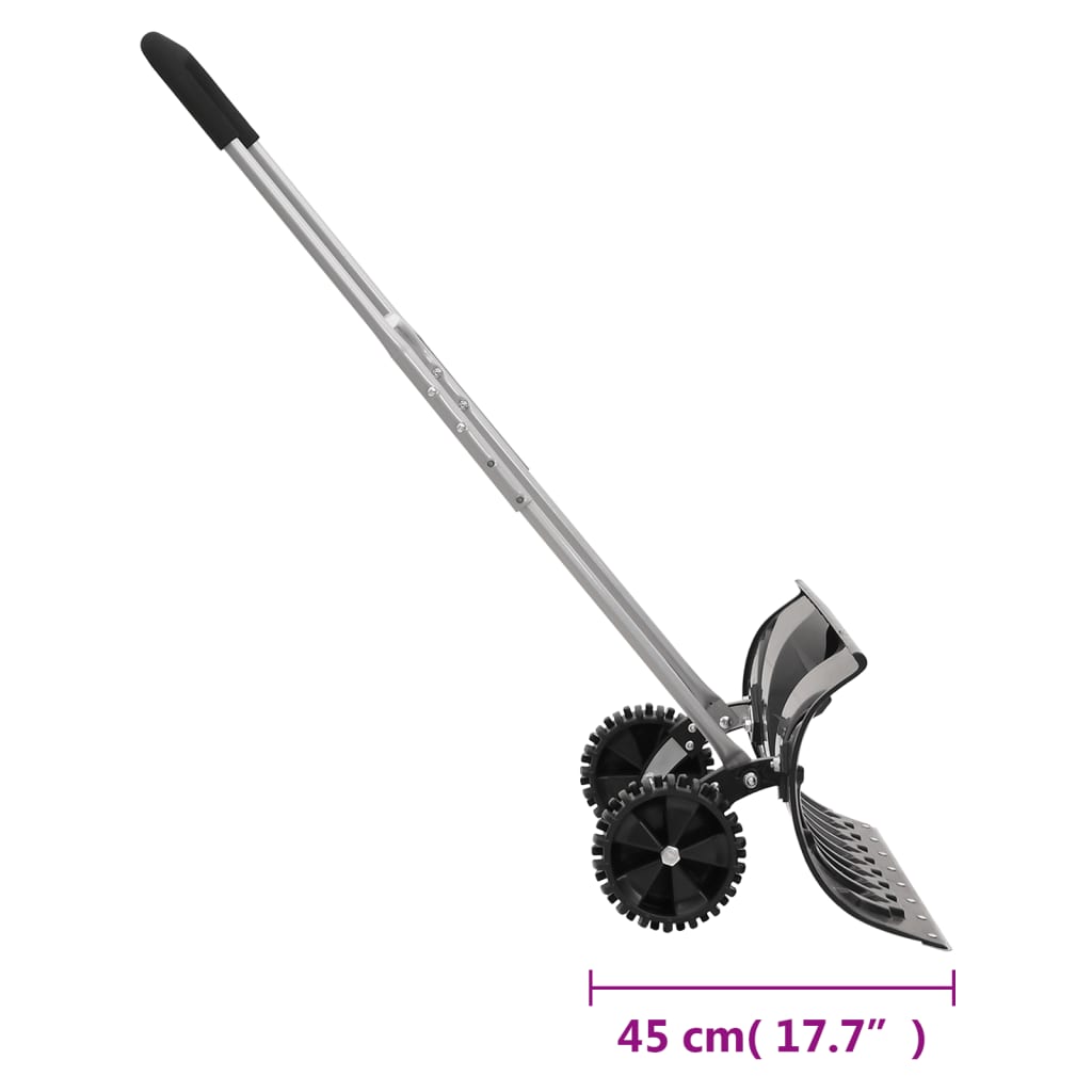 Lopată de zăpadă cu mâner extensibil negru 66 cm lamă din oțel