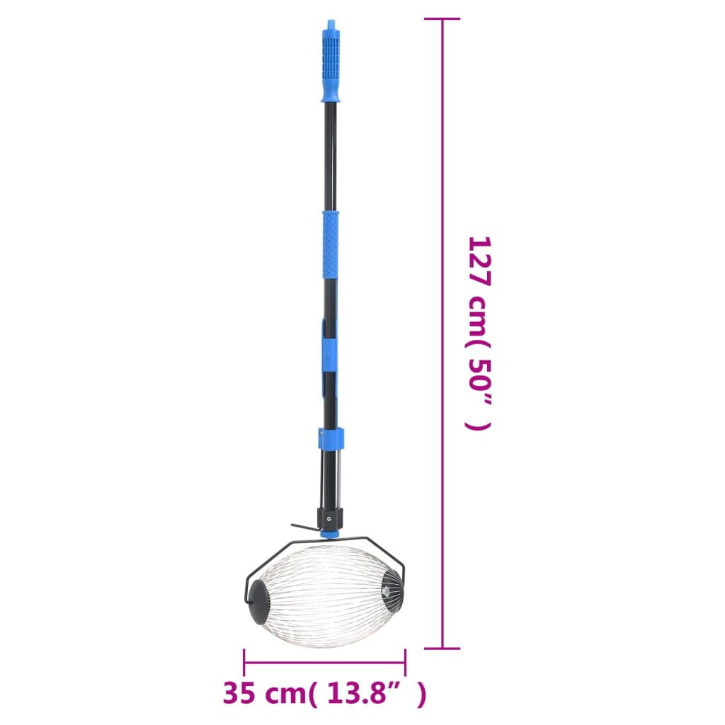 Dispozitiv de colectare nuci, albastru, 127 cm, oțel