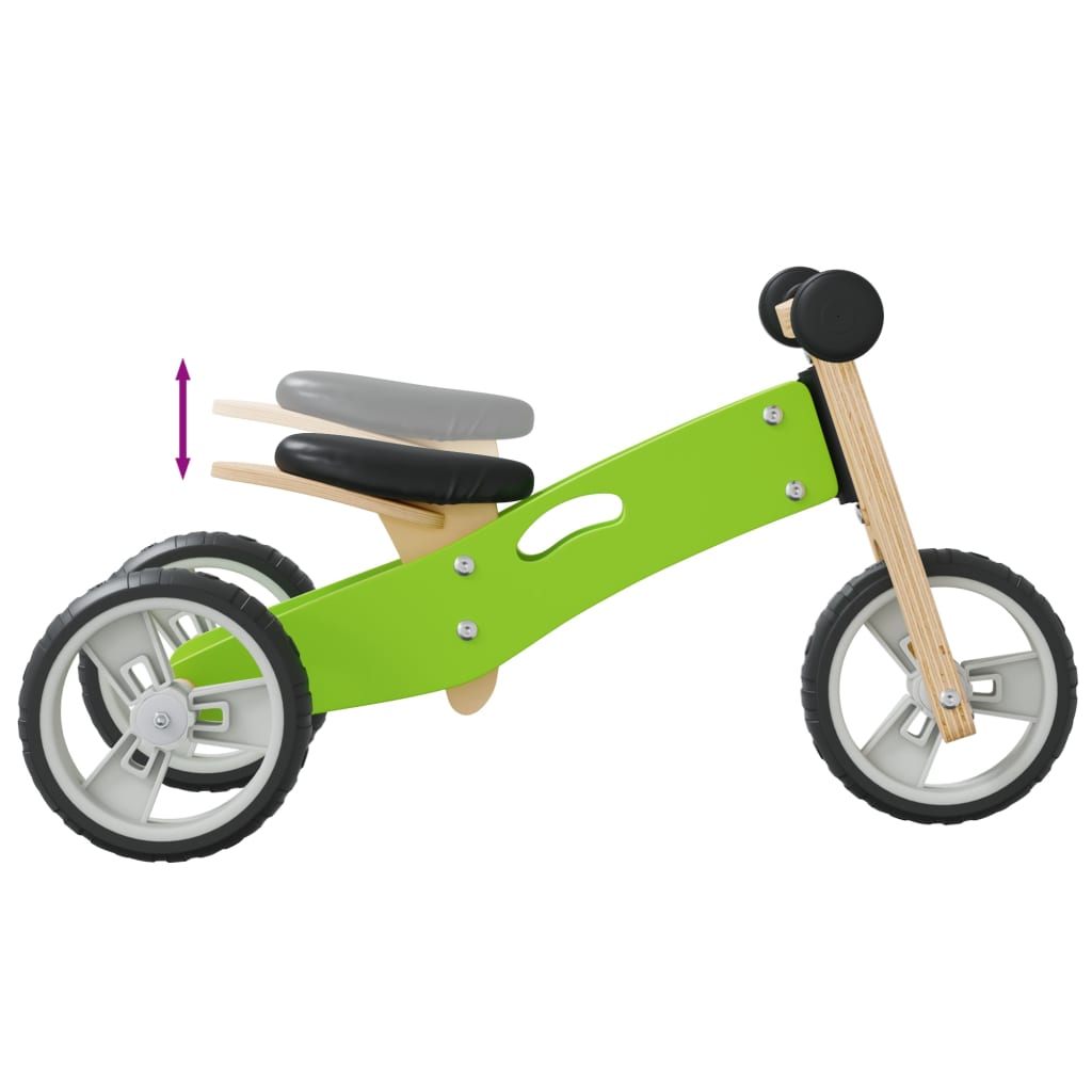 Bicicletă de echilibru pentru copii 2 în 1, verde