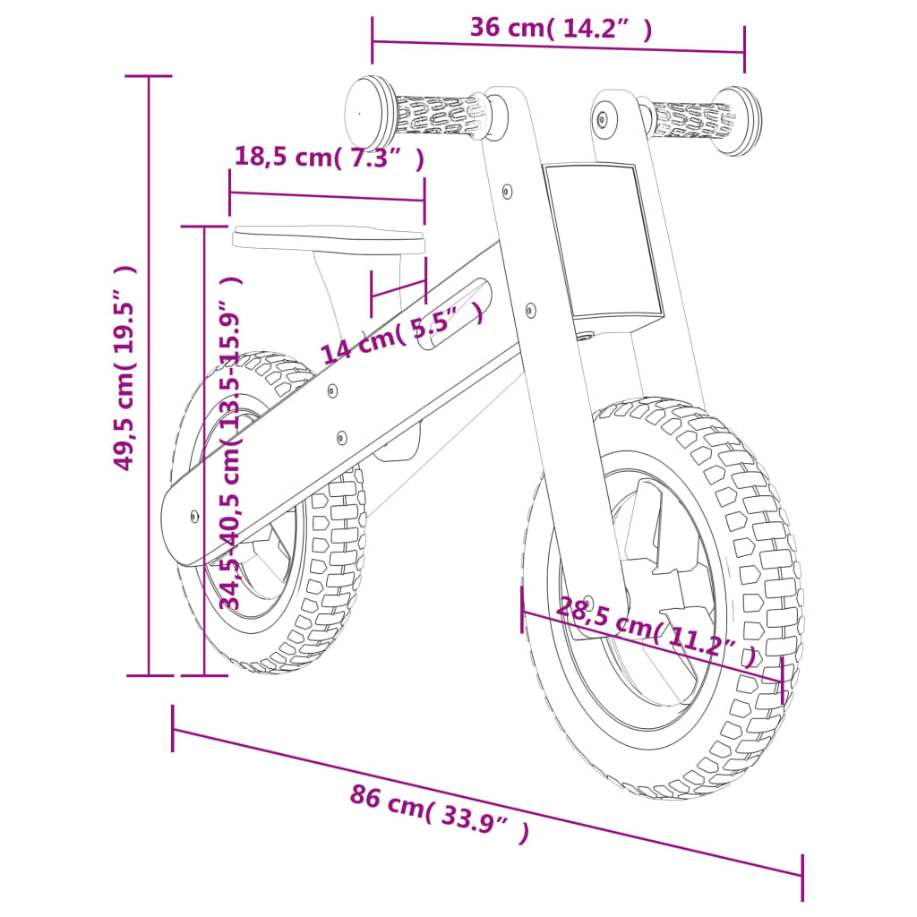 Bicicletă de echilibru pentru copii, imprimeu și portocaliu