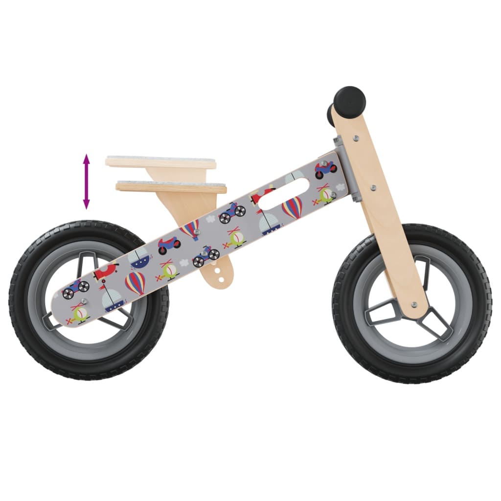 Bicicletă de echilibru pentru copii, imprimeu și Gri